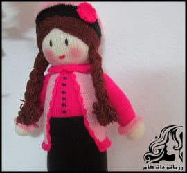 عروسک بافی و آموزش بافت عروسک دختر لباس صورتی